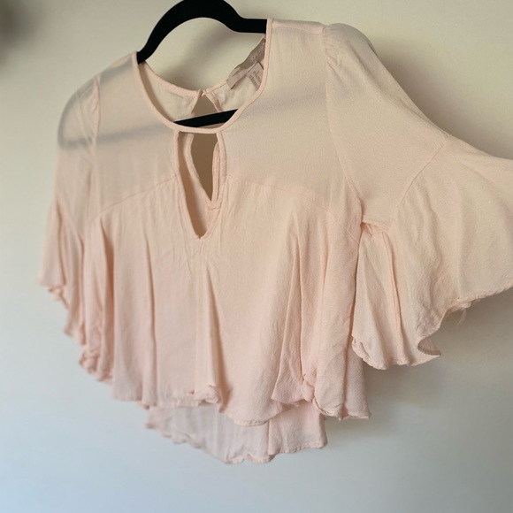 Forever 21 Blush Bell Sleeve Crop Top - Picture 5 of 8